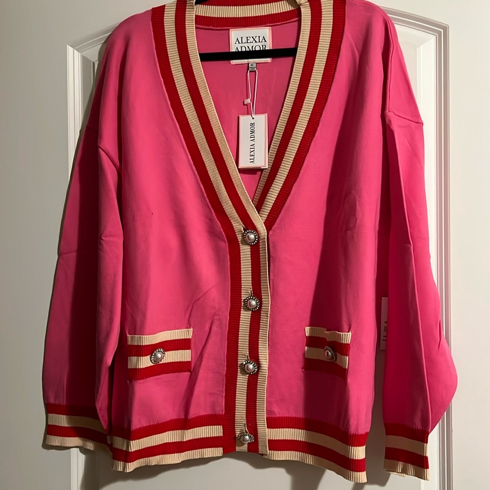 Hot pink alexia admor cardigan